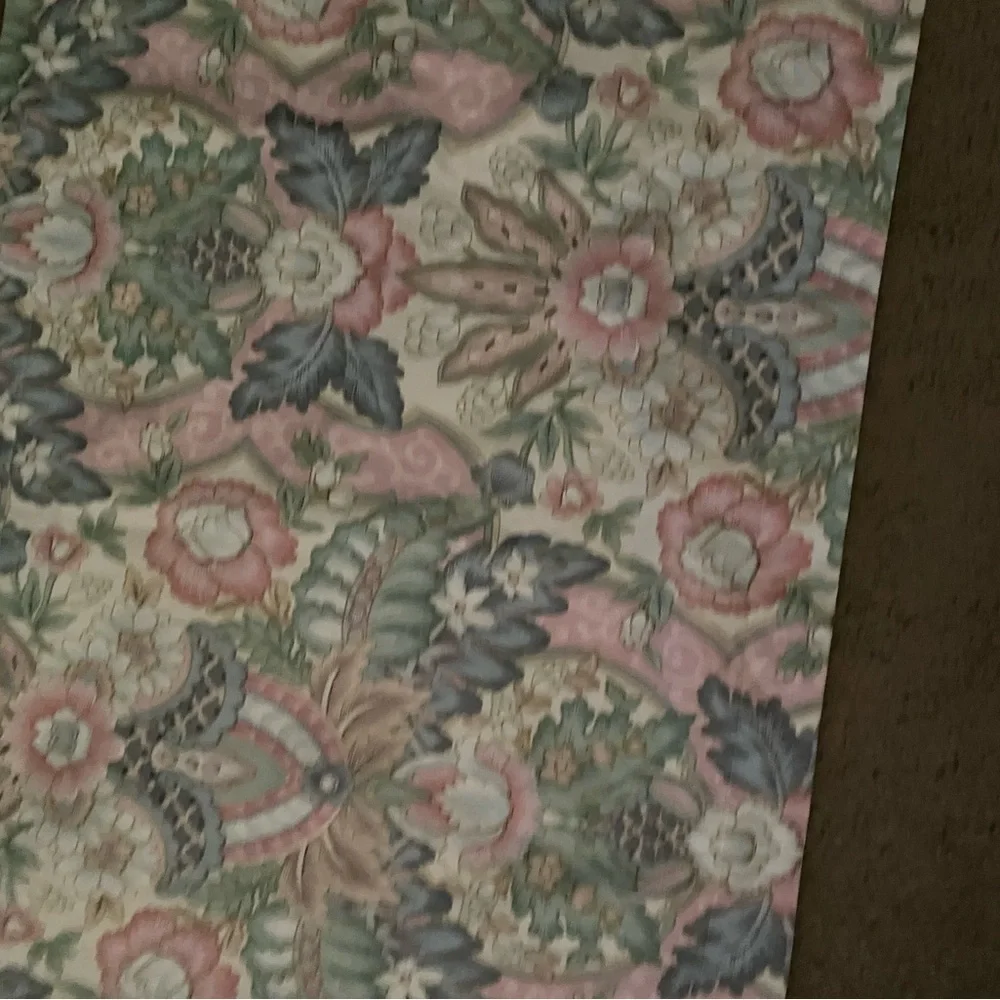 Vintage Crown Craft Muted Floral Pattern King Size Pillow Sham USA Made 35”x 20”